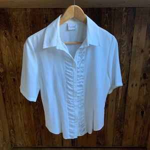 Vintage, short sleeved white shirt/blouse